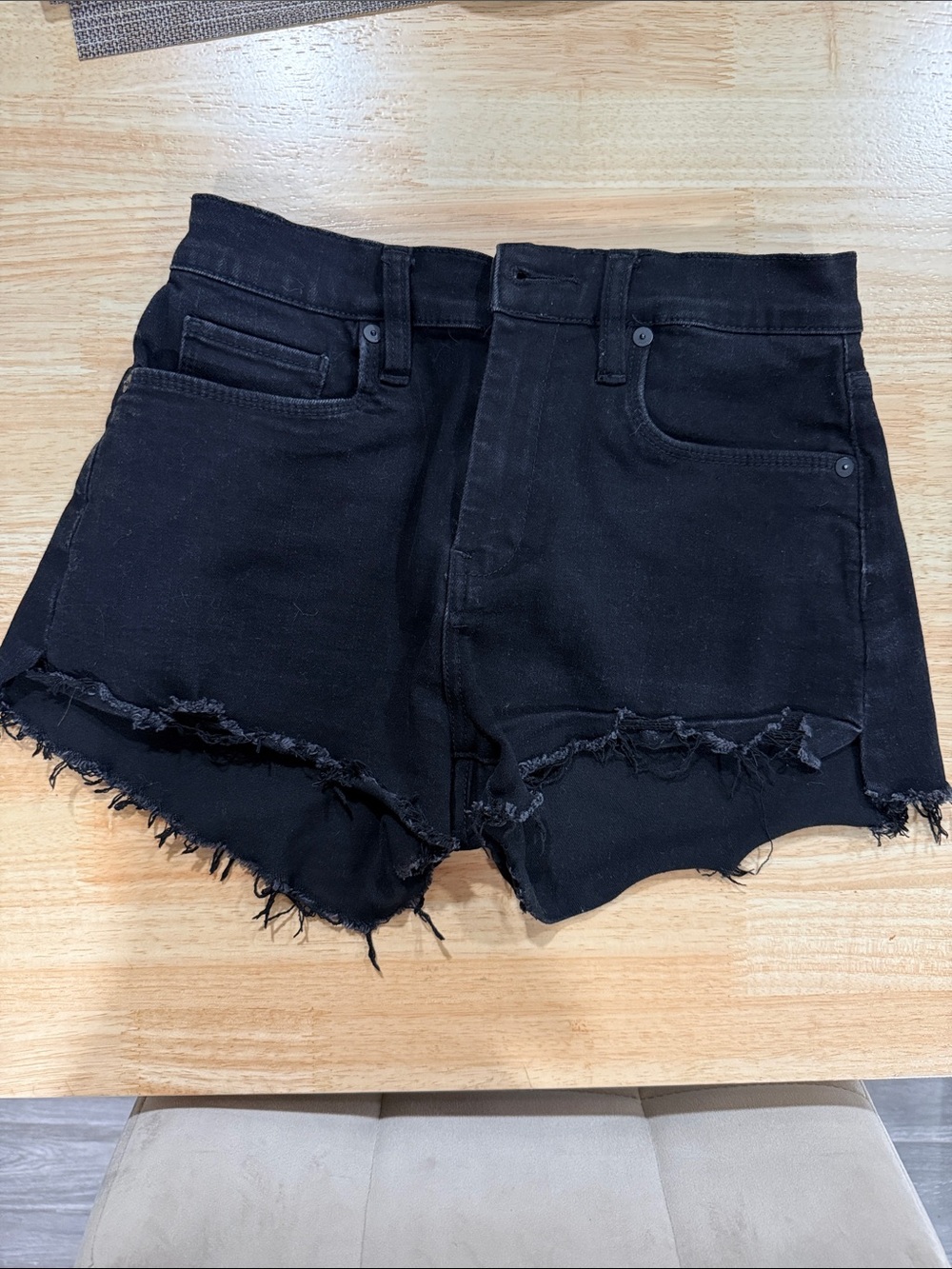 Blank NYC Black Distressed Cutoff Denim Shorts